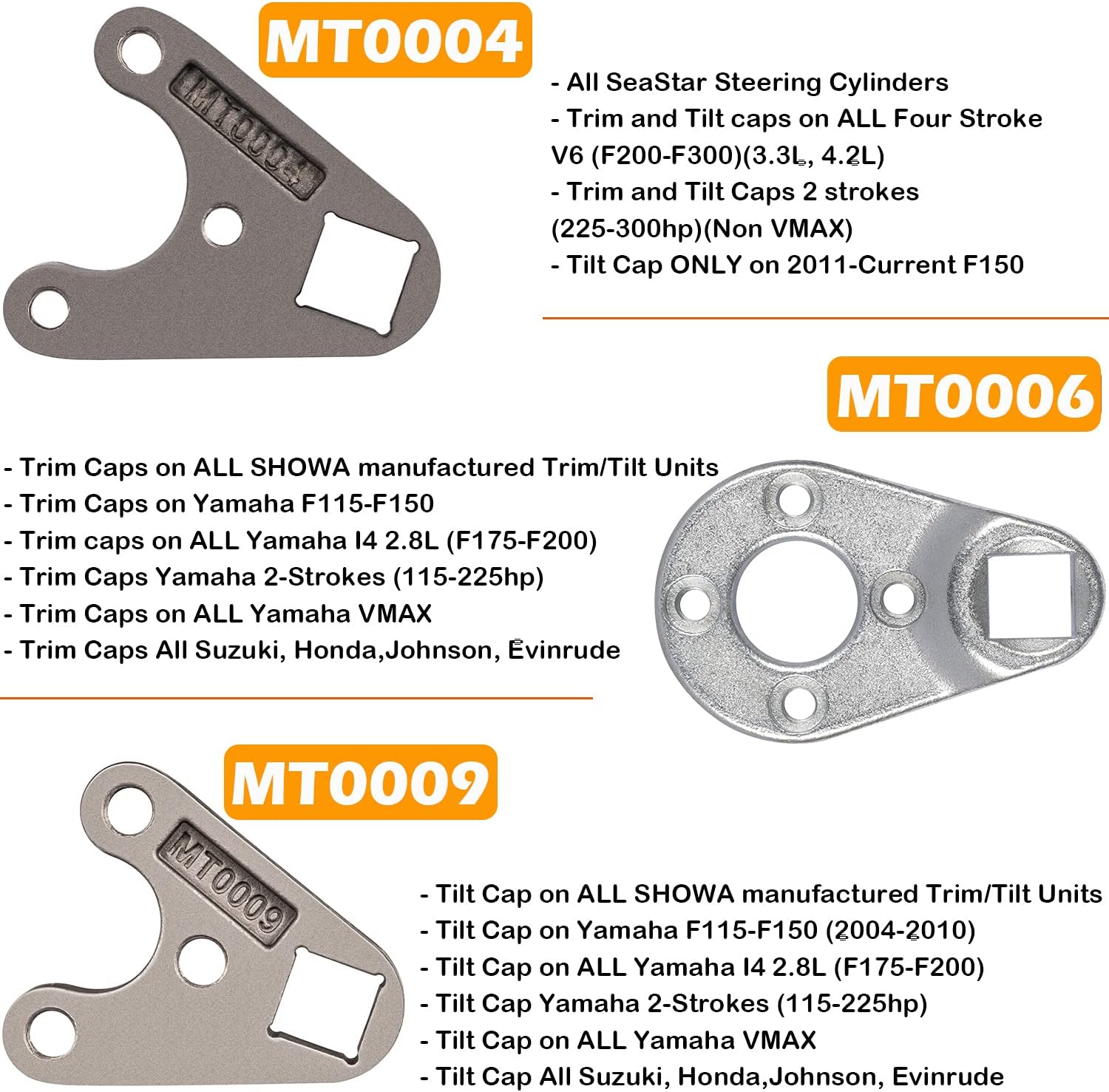 Outboard Trim/Tilt Pin Wrench Tools Set - MT0004 & MT0006 & MT0009 Fit for Yamaha Suzuki Johnson Evinrude Pack of 2