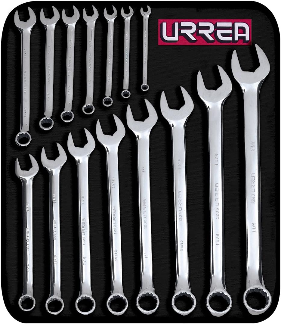 URREA 12-Point Combination Wrench Set - 15-Piece (5/16