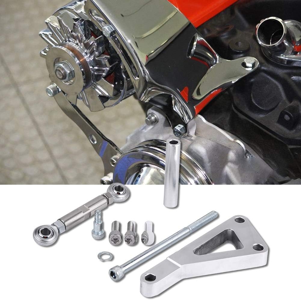 Chevy SBC 350 Alternator Bracket Kit, Keenso Long Water Pump Mount Polished Aluminum Alloy Generator Bracket OEM PCE232.1002 Pack of 2