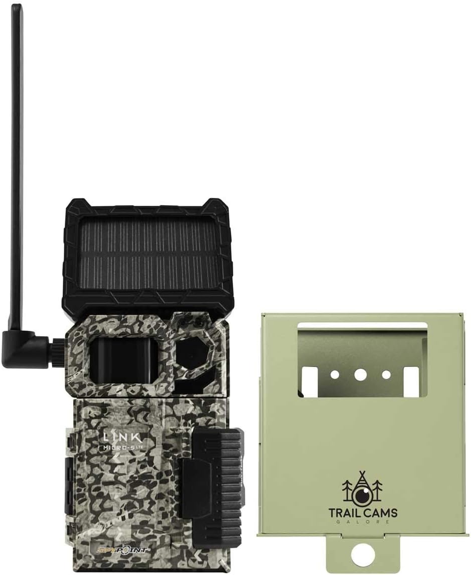 SPYPOINT Link-Micro-S-LTE Solar Cellular Trail Camera with LIT-10 Battery and Security Steel Case (Link-Micro-S-LTE-V)