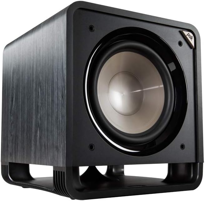 Polk Audio HTS 12 Powered Subwoofer with Power Port Technology | 12” Woofer, up to 400W Amp | For the Ultimate Home Theater Experience | Modern Sub that Fits in any Setting | Washed Black Walnut