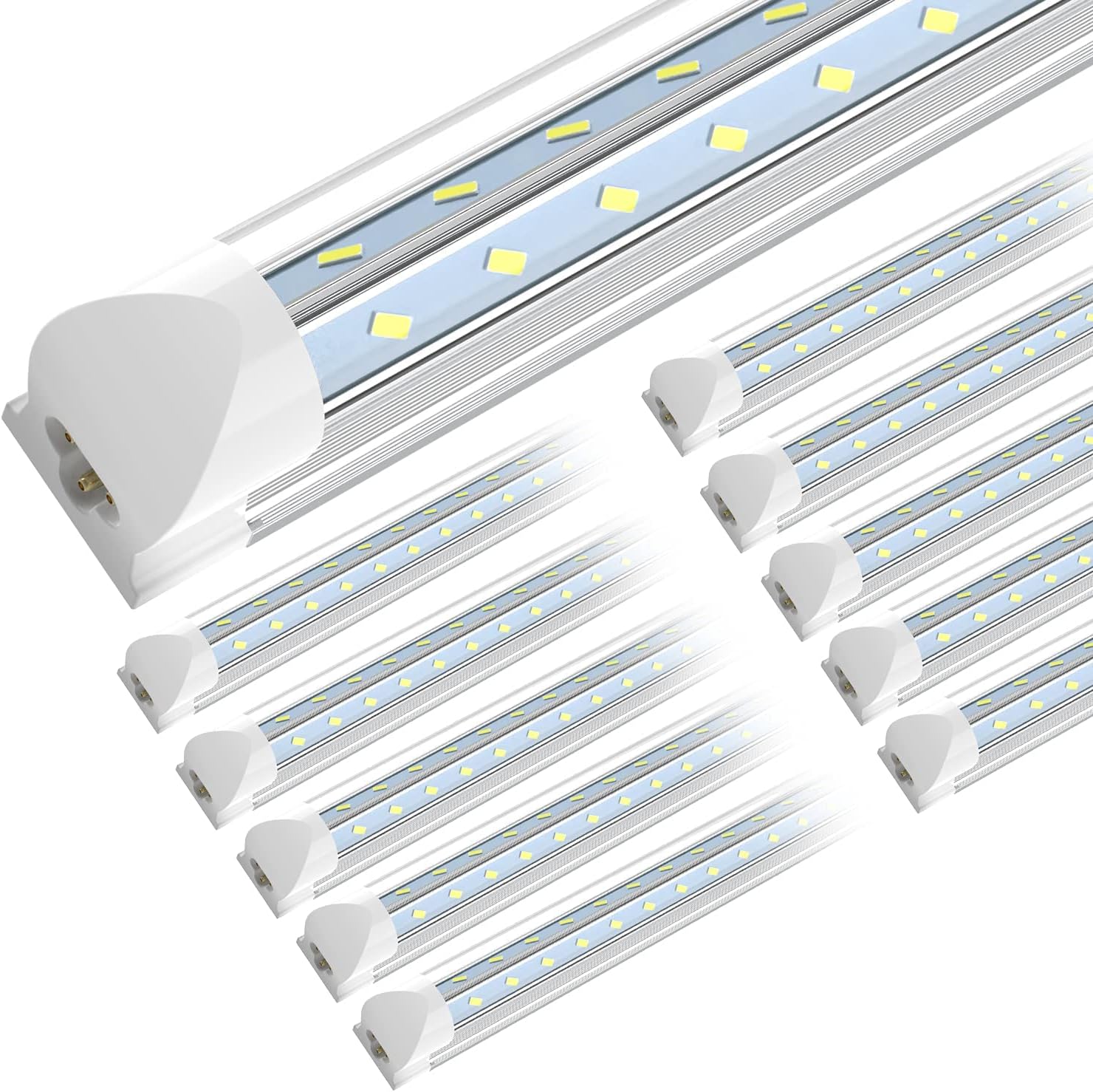 SHOPLED 4FT LED Shop Light, 36W 5000K 4680LM, Daylight White Tube Light, Linkable Lights Fixture, V Shape T8 Integrated Hight Output Led Light for Garage, Basement, Workshop, Warehouse, 4-Pack Pack of 2