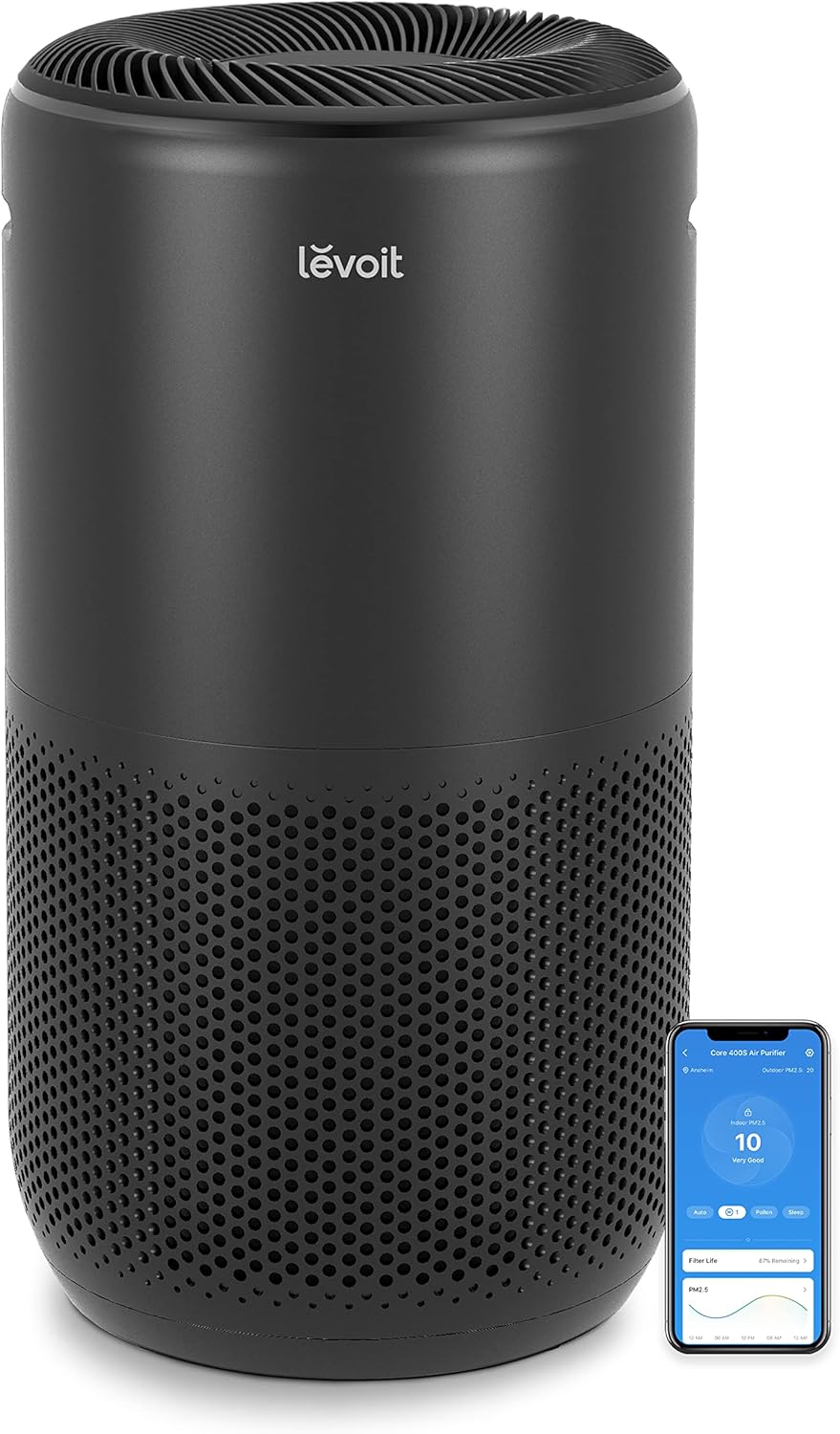 LEVOIT Air Purifiers for Home Large Room, Smart WiFi and PM2.5 Monitor H13 True HEPA Filter Removes Up to 99.97% of Particles, Pet Allergies, Smoke, Dust, Auto Mode, Alexa Control, 1005 sq.ft, White