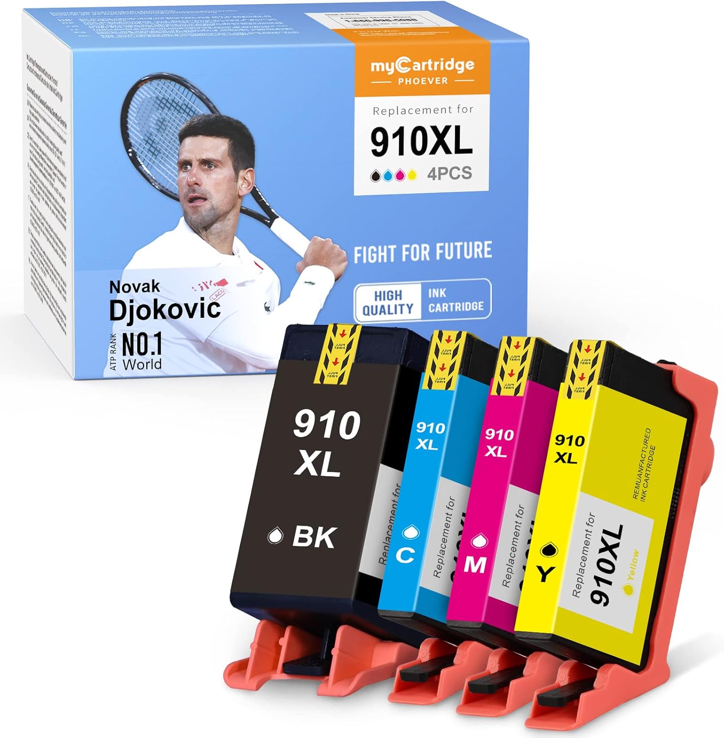 myCartridge PHOEVER Remanufactured Ink Cartridge Replacement for HP 910 XL 910XL Ink Cartridges Combo Pack 3YL65AN 3YL62AN 3YL63AN 3YL64AN for OfficeJet 8025 8035 8028 8022 8020 8034 Printer(4 Pack) Pack of 2