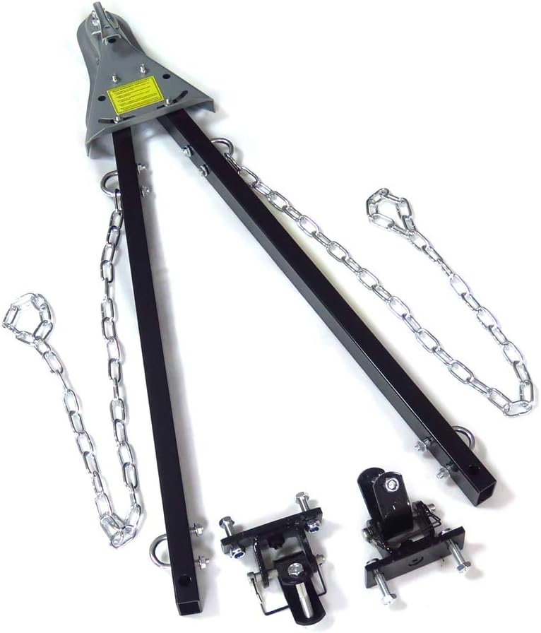 HTTMT- US-FF801-BK- Adjustable Tow Towing Bar Bumper Mount 5000lb w/Chains RV Car Truck Jeep System