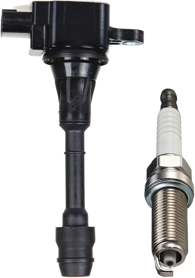 ENA Set of 4 Platinum Spark Plug and 4 Ignition Coil Pack Compatible with Nissan 2002 2003 2004 2005 2006 Sentra Altima 2.5L DOHC Replacement for UF350 Pack of 2