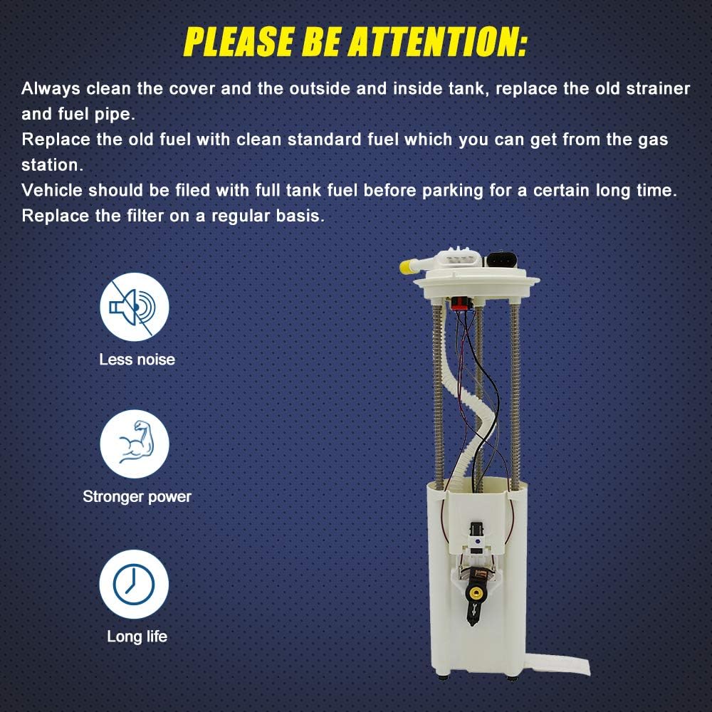 Electric Fuel Pump Assembly for Chevrolet Chevy S10 GMC Sonoma Isuzu Hombre Fits 1997 1998 1999 2000 L4 2.2L Replaces # E3943M Pack of 2