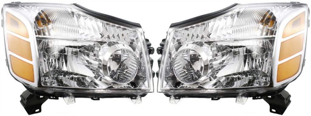 For Nissan Titan/Armada Headlight Assembly 2004 05 06 2007 Pair Driver and Passenger Side For NI2502154 | 26060-7S026(04-06)