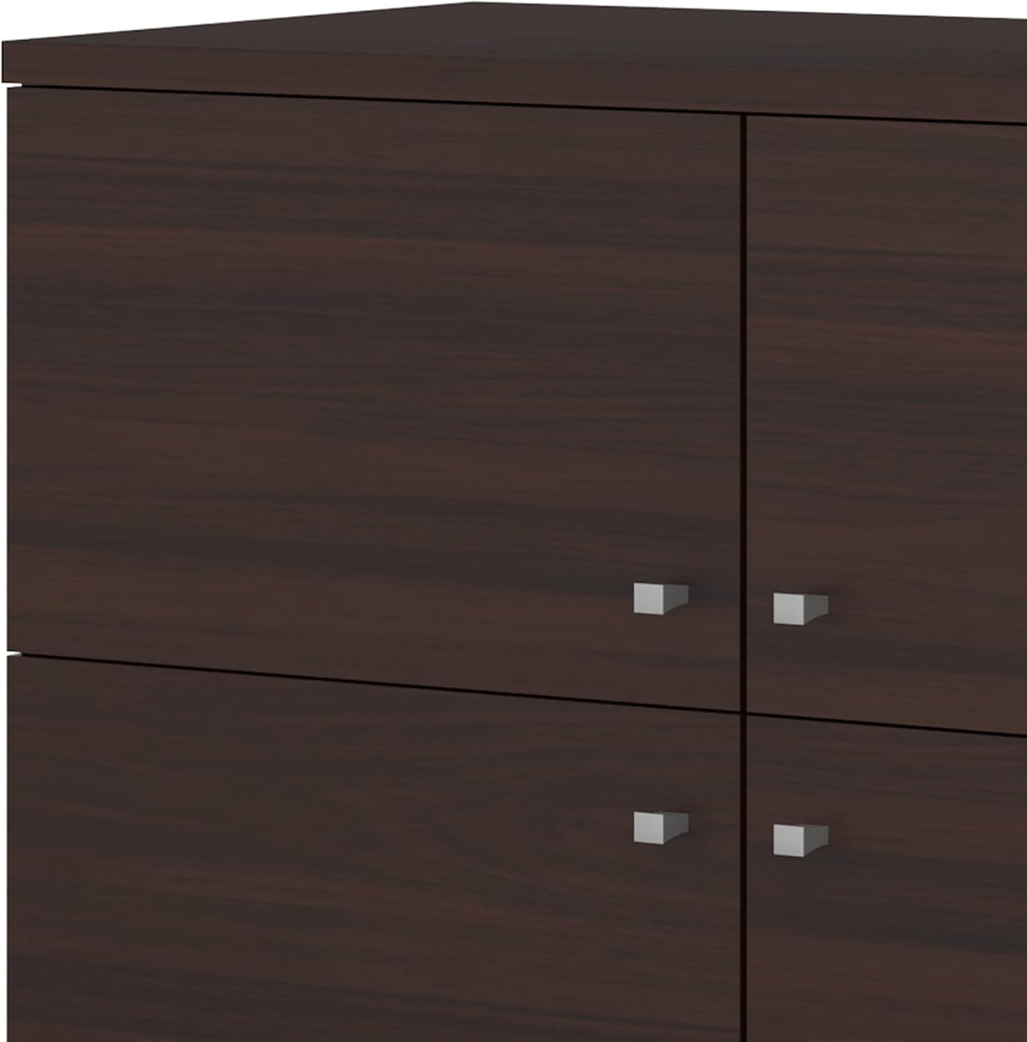 The Urban Port 36-Inch Wooden Multipurpose Storage Cabinet with 4-Doors and Angled Legs, Dark Brown