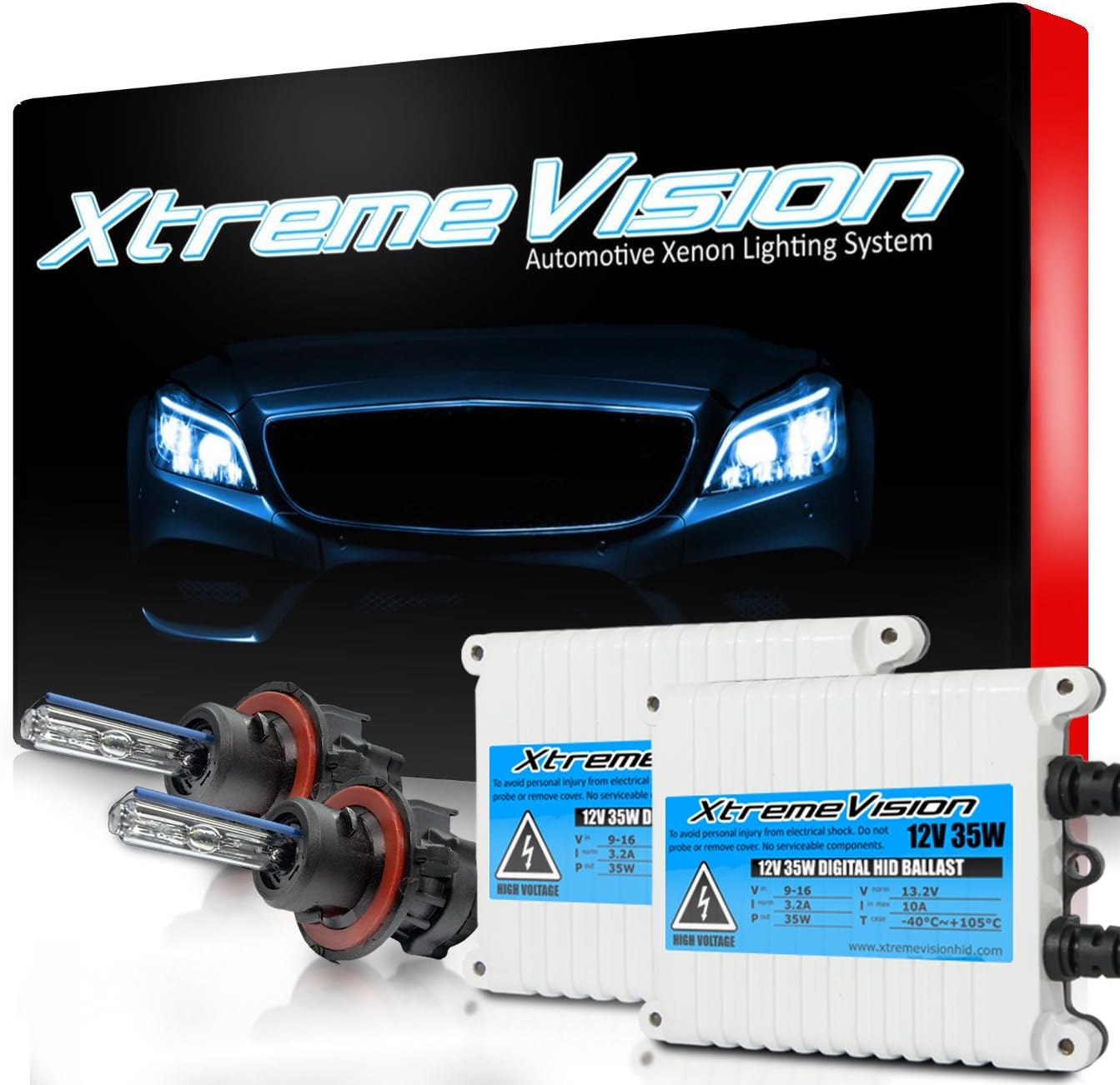 XtremeVision 35W AC Xenon HID Bundle with Slim AC Ballast (1 Pair) and H4 / 9003 30000K - 30K Deep Blue Xenon Bulbs (1 Pair) Pack of 2