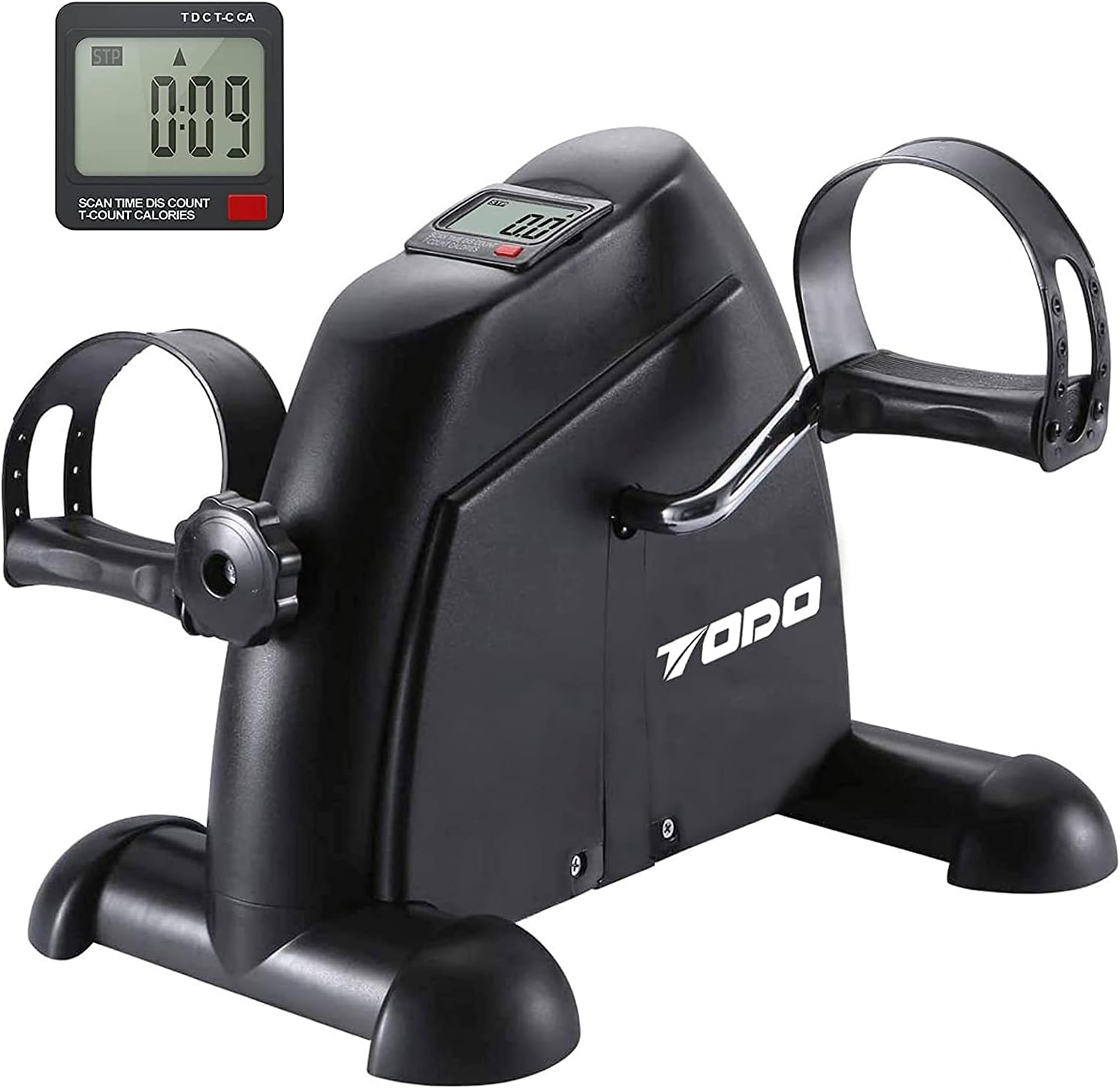 TODO Mini Exercise Bike Pedal Exerciser Foot Peddler Portable Therapy Bicycle with Digital Monitor Pack of 2