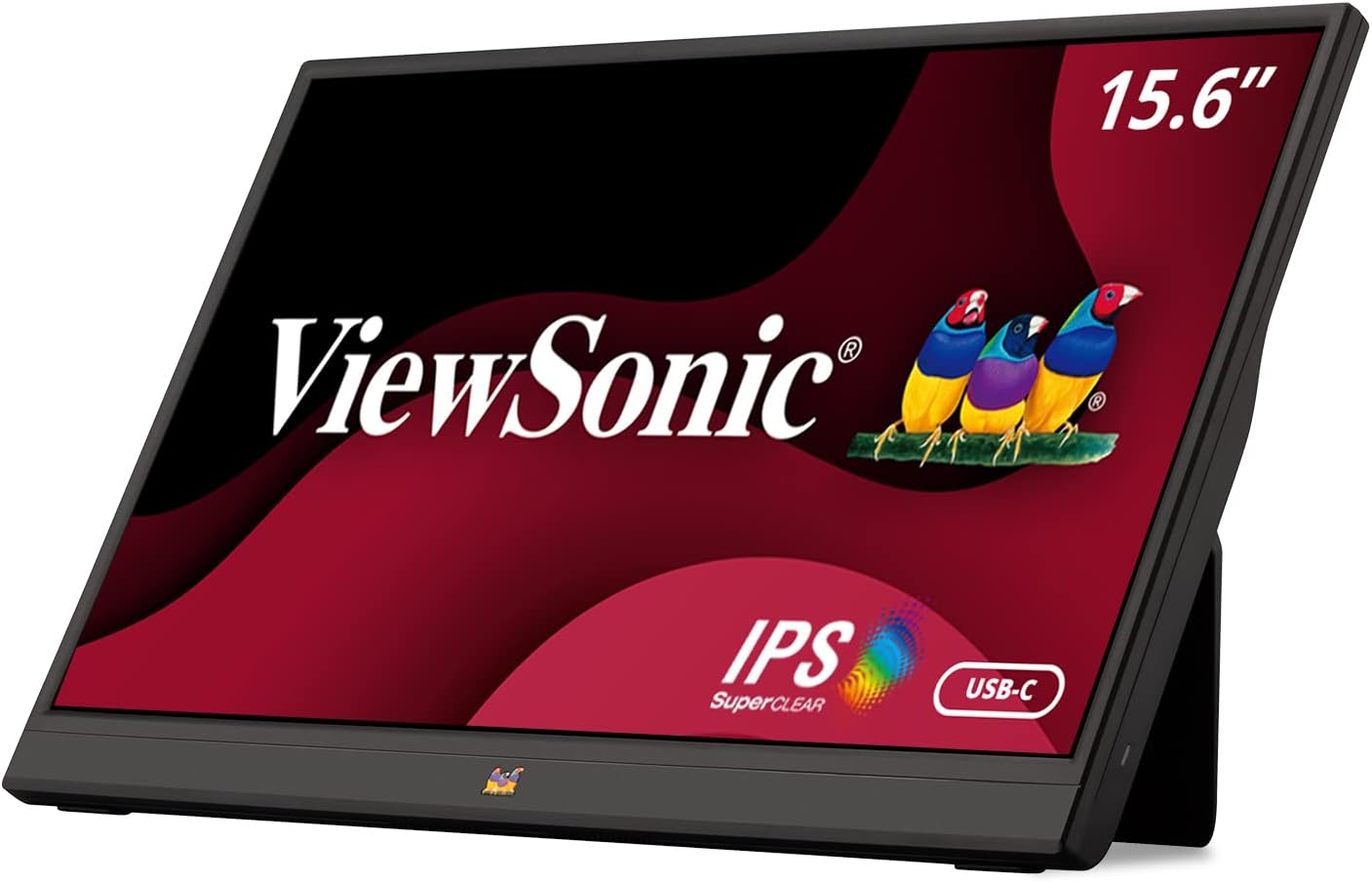 ViewSonic 15.6 Inch 1080p Portable Monitor with 2 Way Powered 60W USB C, IPS, Eye Care, Dual Speakers, Built in Stand with Cover (VG1655)