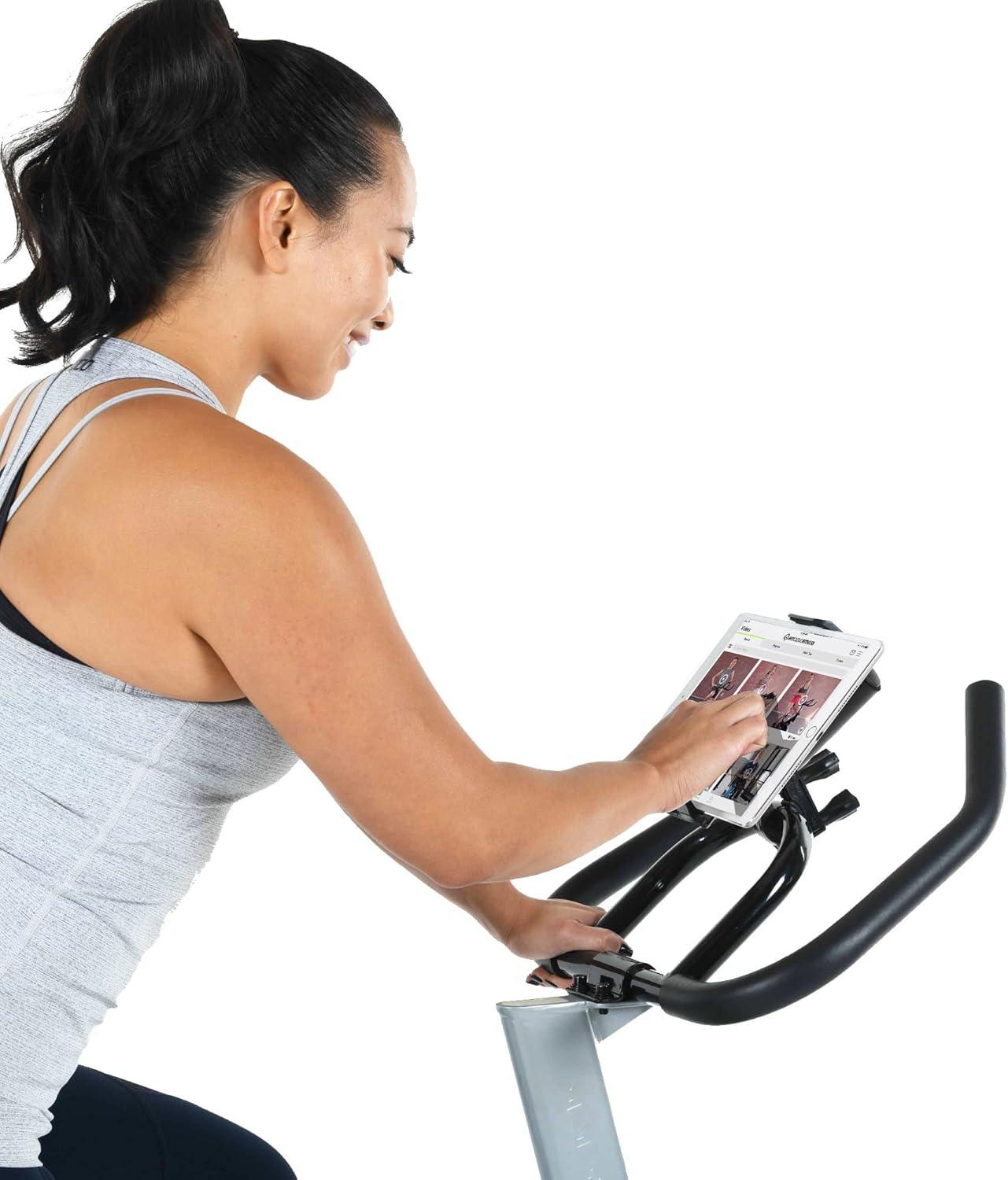 Exerpeutic Bluetooth Indoor Cycling Bike with MyCloudFitness App (4208), Black and Blue