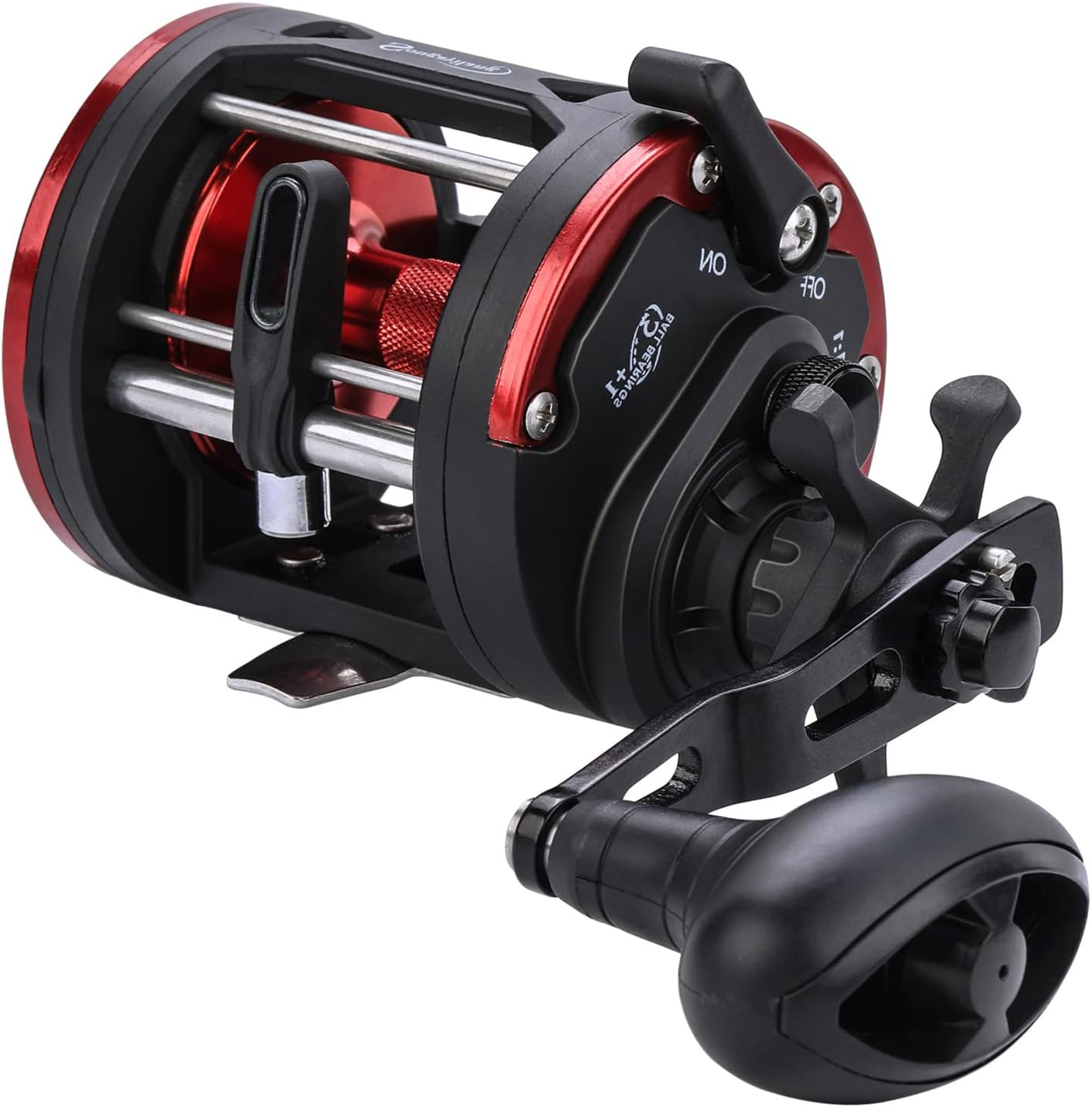 Sougayilang Trolling Reel Level Wind Conventional Reel Graphite Body Fishing Reel, Durable Stainless-Steel, Large Line Capacity Pack of 2