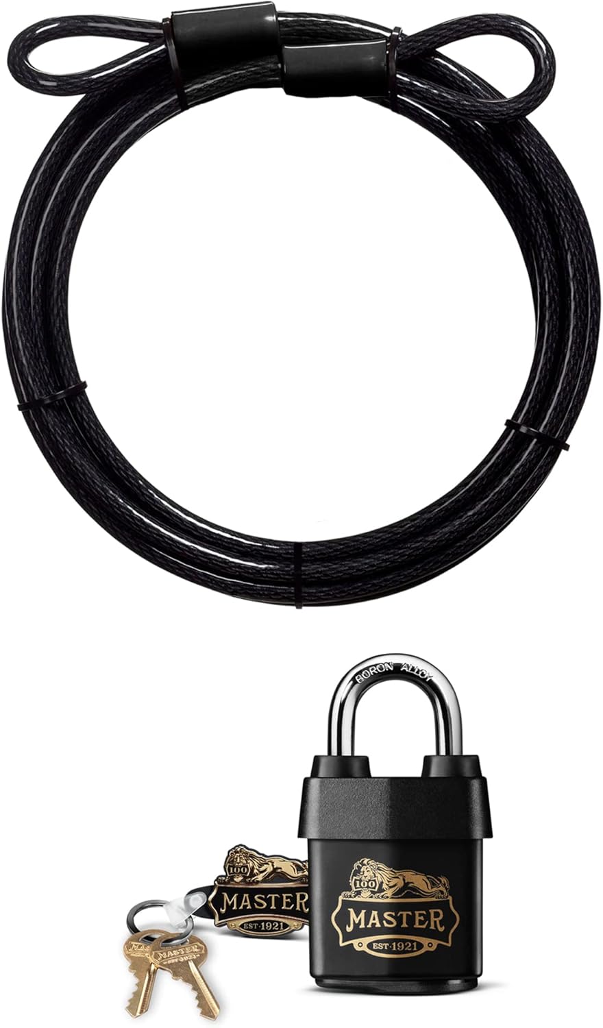 Master Lock 72DPF 15 ft. Braided Steel Cable with Looped Ends and 3/8 in. Diameter Pack of 2