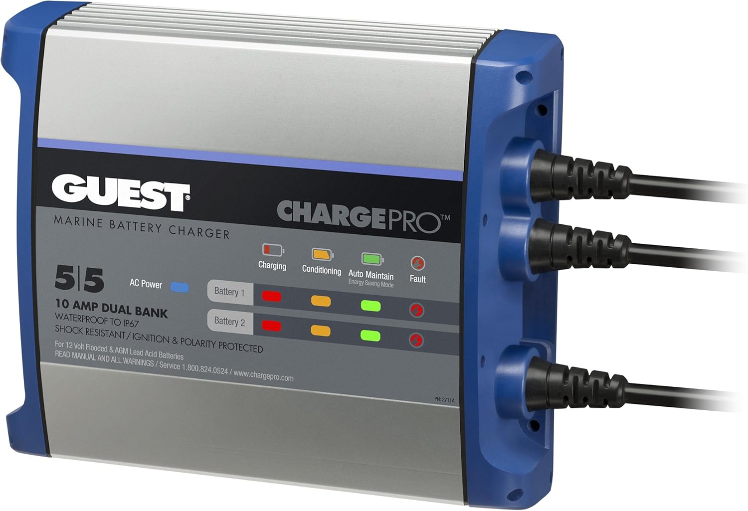 Guest On-Board Battery Charger 10A / 12V; 2 Bank; 120V Input, 2711A