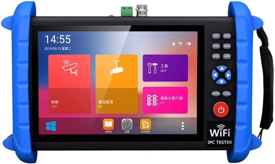 CCTV Camera Tester-Support up to 6K IP Camera and CVBS Analog Camera-with IP Discovery/PoE/WiFi/HDMI Output/RJ45 TDR Test/PTZ Control/Focus Test