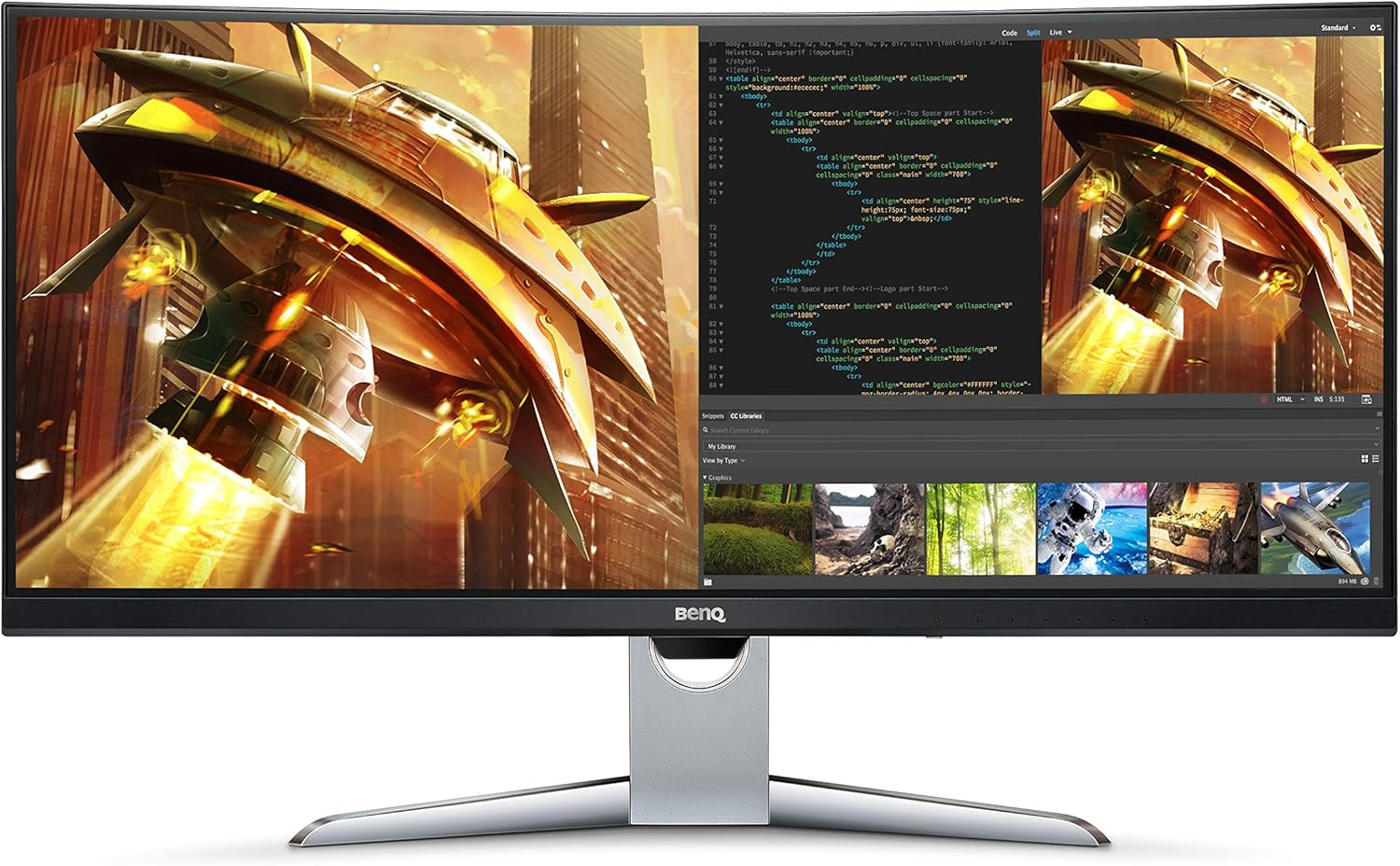 BenQ EX3501R Ultrawide Curved Gaming Monitor | 34 inch class (35 Inch) | 21:9 QHD (3440 X 1440) | 100Hz | HDR | FreeSync