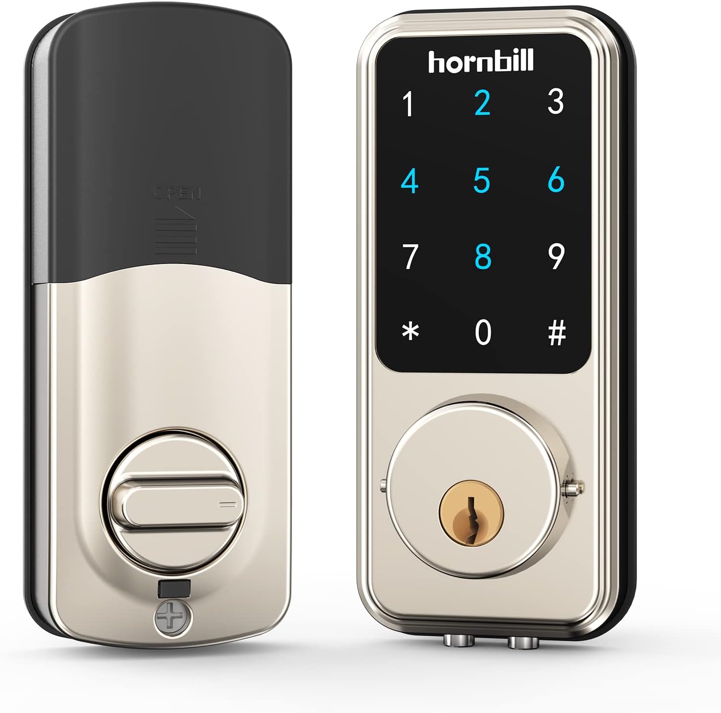 Smart Lock Keyless Entry Deadbolt Door Lock, Digital Electronic Bluetooth Deadbolt Door Lock with Keypad, Smart Locks Front Door Works with APP, Code and eKey Auto Lock for Homes