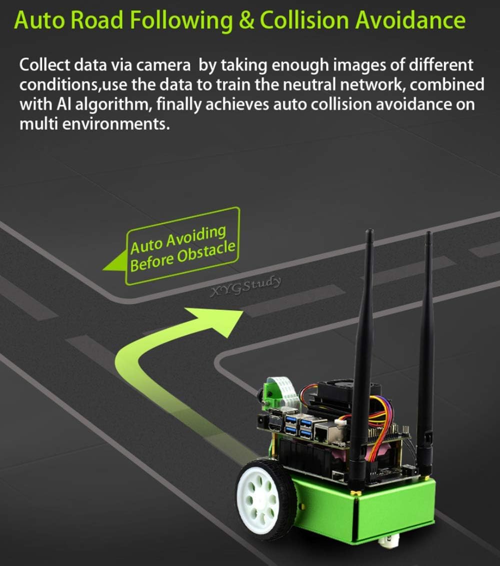 JetBot AI Kit Based on Jetson Nano to Build Smart AI-Based Robot JetBot with Front Camera Eye and ROS Nodes Code Dual Mode Wireless WiFi Bluetooth Facial Recognition Object Tracking etc @XYGStudy