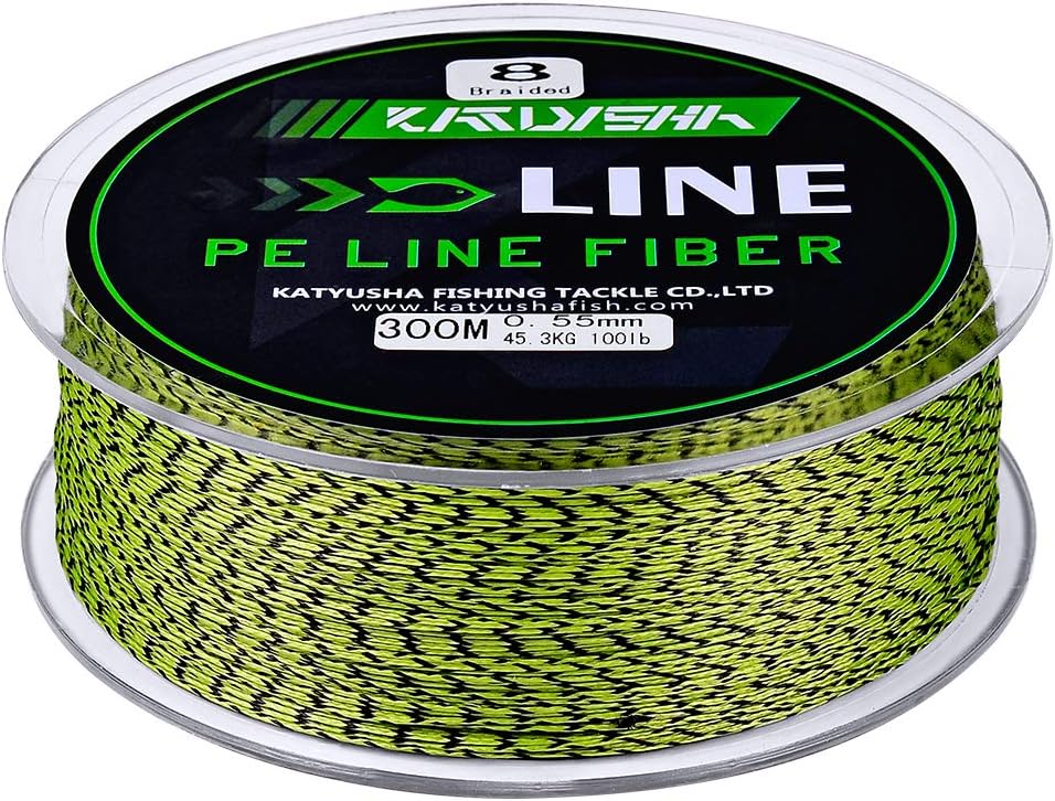 KATUYSHA Braided Fishing Line, Abrasion Resistant Zero Stretch Braided Lines 4/8 Strands Super Strong Superline 6Lb -100Lb Test 109/328/547/1094/2187 Yards Pack of 2