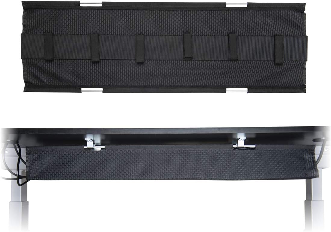 Uprite Ergo Mesh Cable Manager, Ergonomic Cord Organizer for Height Adjustable Desks (White) Pack of 2