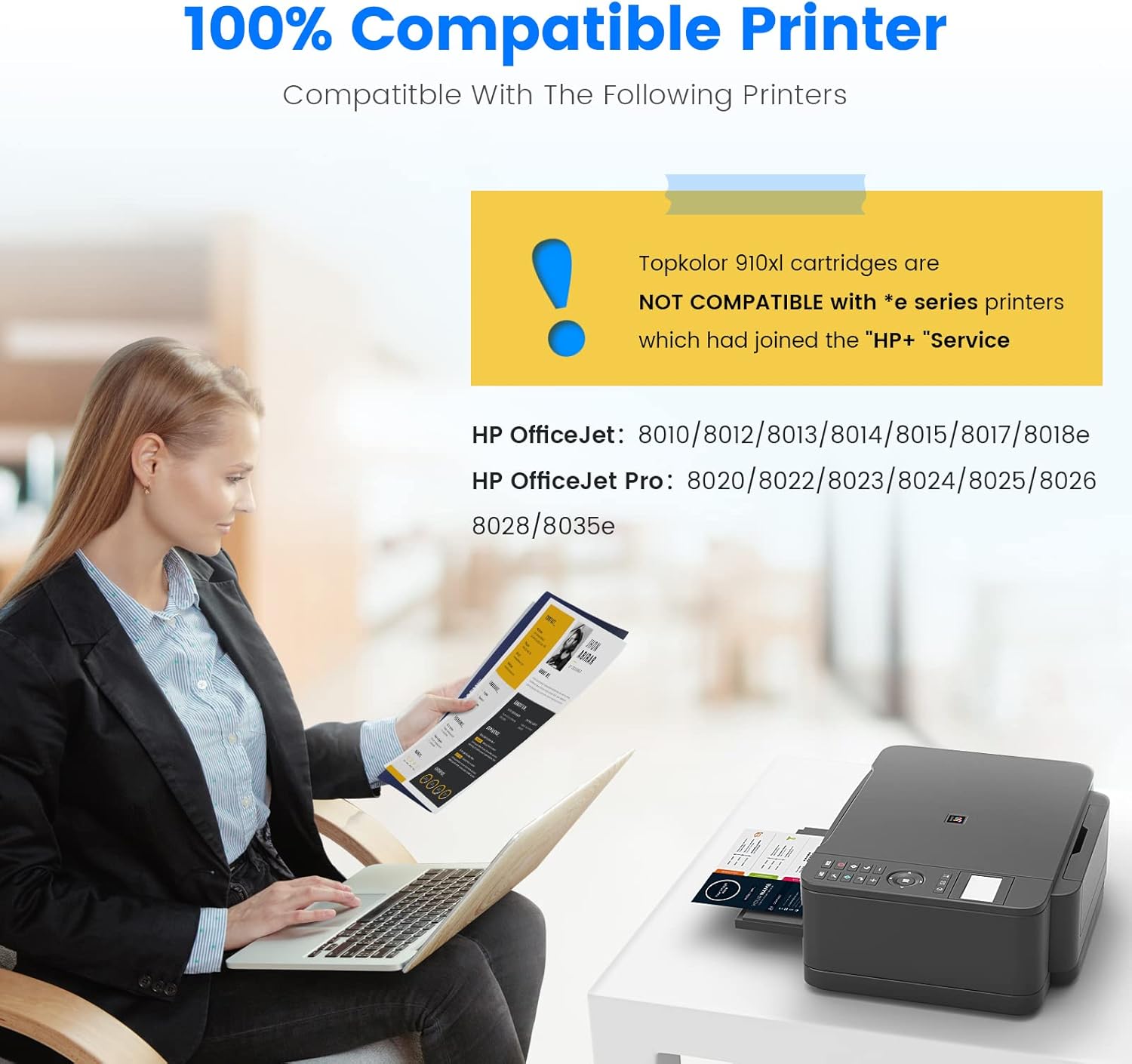 Topkolor 910XL Ink Cartridge for HP 910 (Mar 2022 Chip) Compatible for HP OfficeJet Pro 8025 8025e 8035 8020 8022 8028 8035e 8015 8024 8018 Printer, 4PACK Pack of 2
