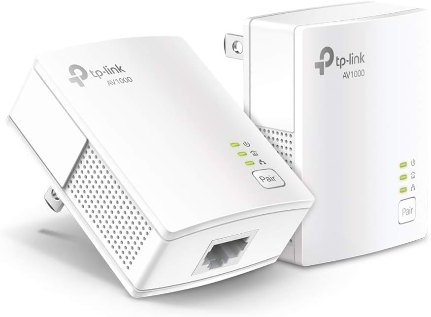 TP-Link Powerline WiFi Extender (TL-WPA7517KIT) - AV1000 Powerline Ethernet Adapter with Dual Band WiFi, OneMesh, Gigabit Port, Ethernet Over Power, Plug & Play Pack of 2