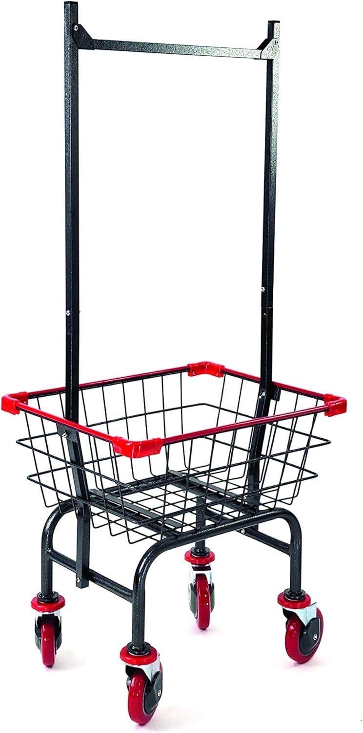 Compact Utility Mini Cart (Jelly) with U- Handle (Gray-Red) (RED)