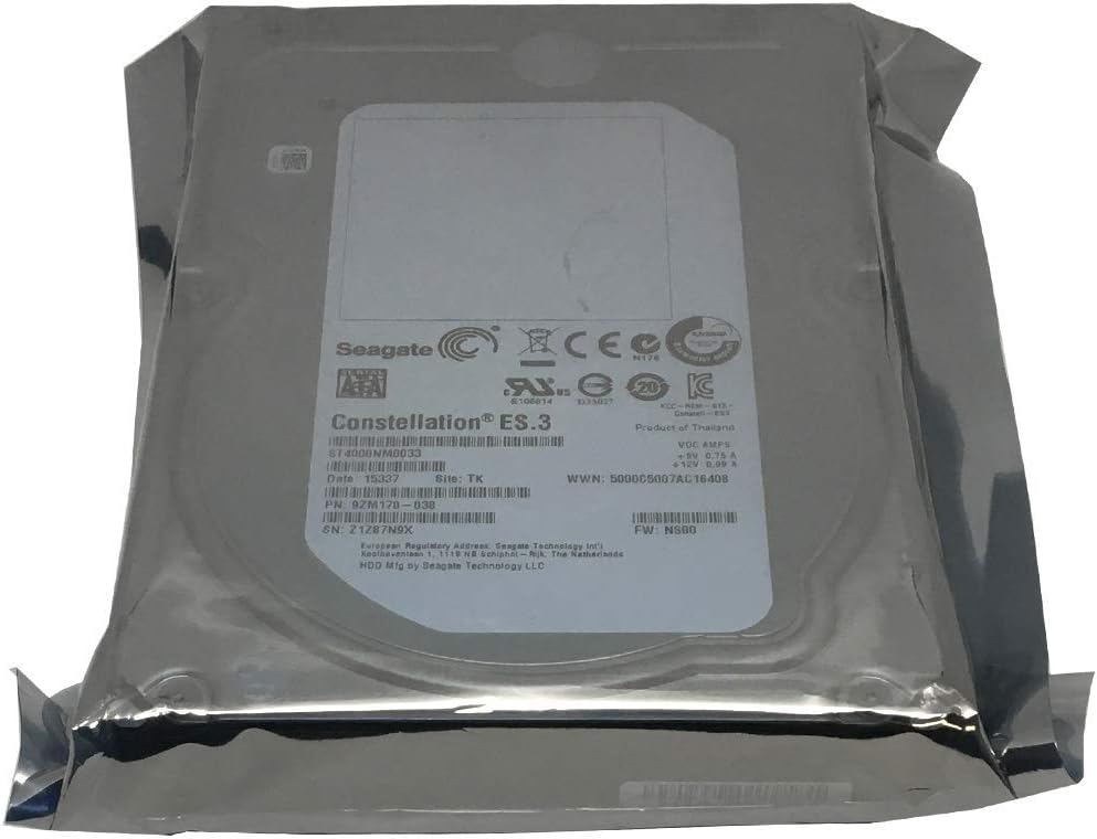 Seagate Constellation ES ST4000NM0033 4TB 7200RPM 128MB Cache SATA 6.0Gb/s 3.5inch Internal Enterprise Hard Drive OEM - w/3 Year Warranty (Renewed) Pack of 2
