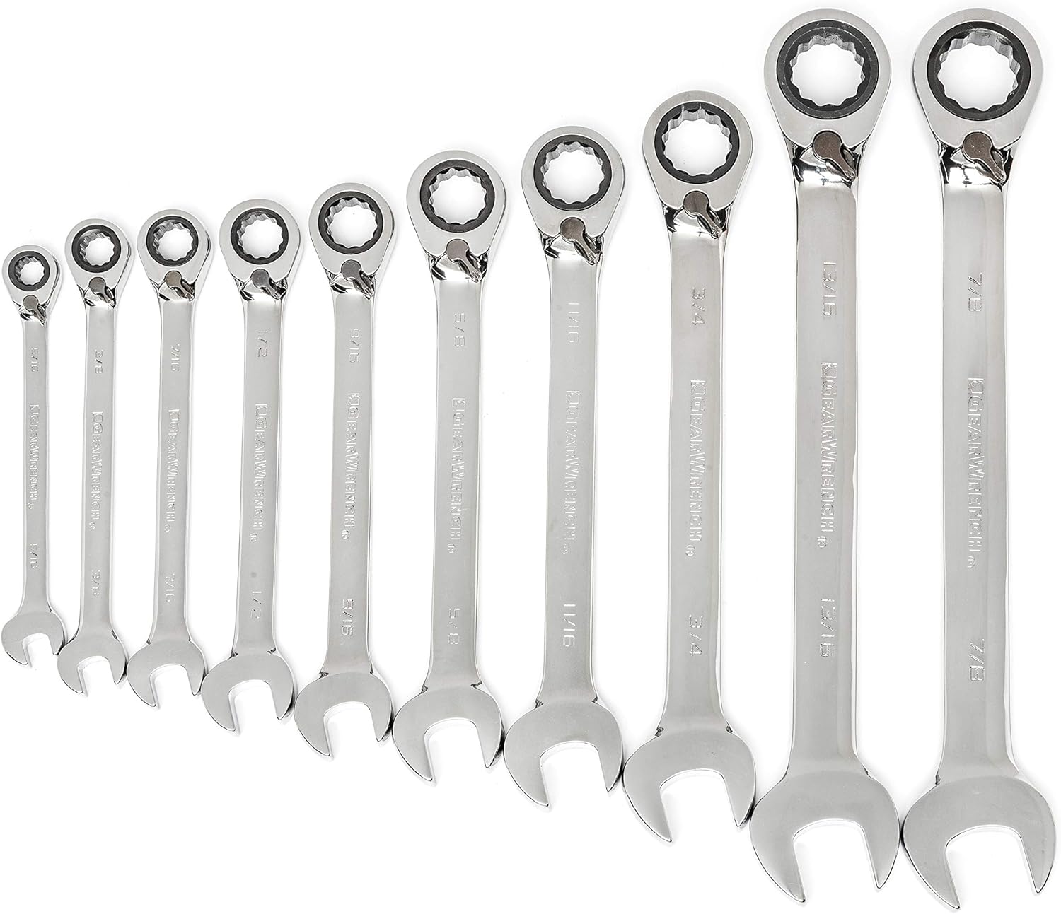 GEARWRENCH 8 Pc. 12 Pt. Reversible Ratcheting Combination Wrench Set, Metric - 9543 Pack of 2