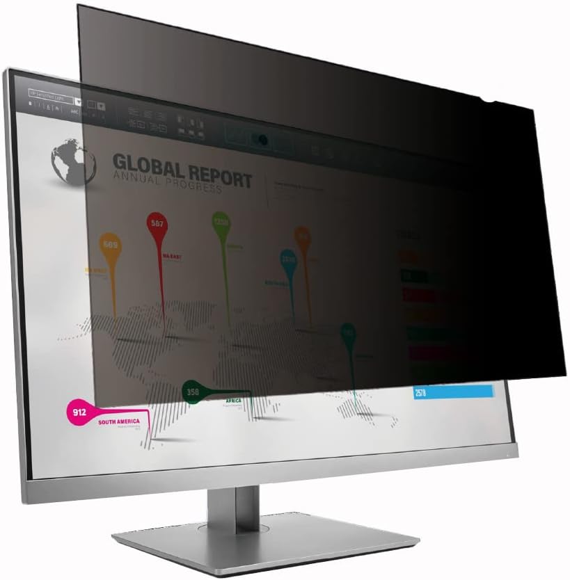 23 Inch Computer Privacy Screen Filter for 16:9 Widescreen Monitor-Anti-Glare, Anti-Blue Light, Blocks 97% UV, Scratch Protector Film – 9 Aspect Ratio Data Confidentiality Privacy Filter Protector Pack of 2