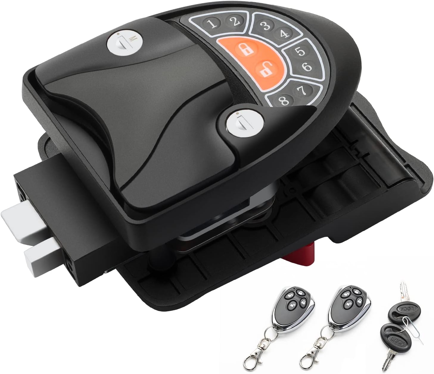 RV Keyless Entry Door Lock , Compact RV Door Lock ,100% Metal with Deadbolt, Backlit Keypad ,Fob Keyless and 2 Keys for RV, Camper and Trailer