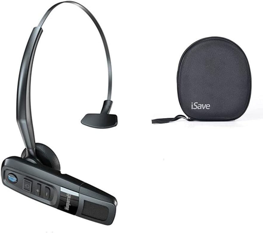 BlueParrott B350-XT BPB-35020 (204260) Noise Cancelling Wireless Bluetooth Headset w/ iSave Protective Carrying Case with 24 Hours of Talk time