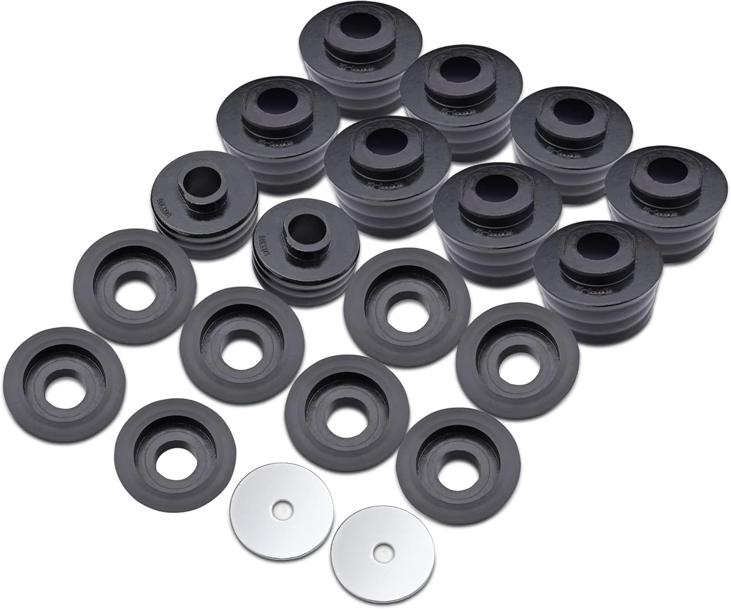 Richeer KF04060BK 2008-2016 F250 F350 Super Duty 2WD 4WD Body Mount Bushing Kit Polyurethane Body Cab Mounts 18pcs Pack of 2
