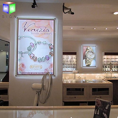 HKSIGN-Acrylic Crystal Led Photo Frame Light Box for Office Store Sign Display with Wall Mounted