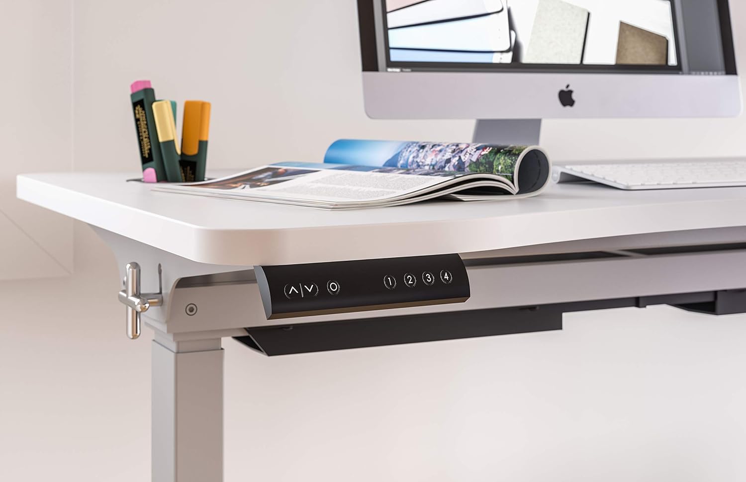 Safco Products 1980WH Electric Height Adjustable Sit to Stand Desk, 30.75