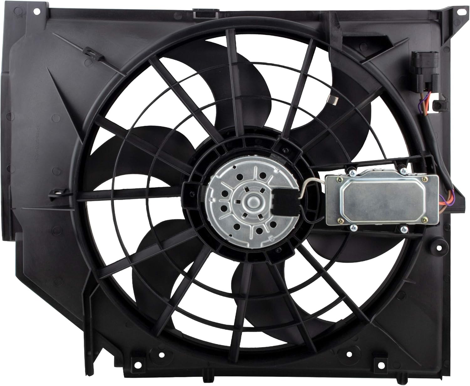 BOXI 621-199 Radiator Cooling Fan Assembly Replacement for 1999 2000 2001 2002 2003 2004 2005 B-M-W E46 3-Series 320i 323Ci 323i 325Ci 325i 325xi 328Ci 328i 330Ci 330i 330xi (Replace OE# 17117561757)