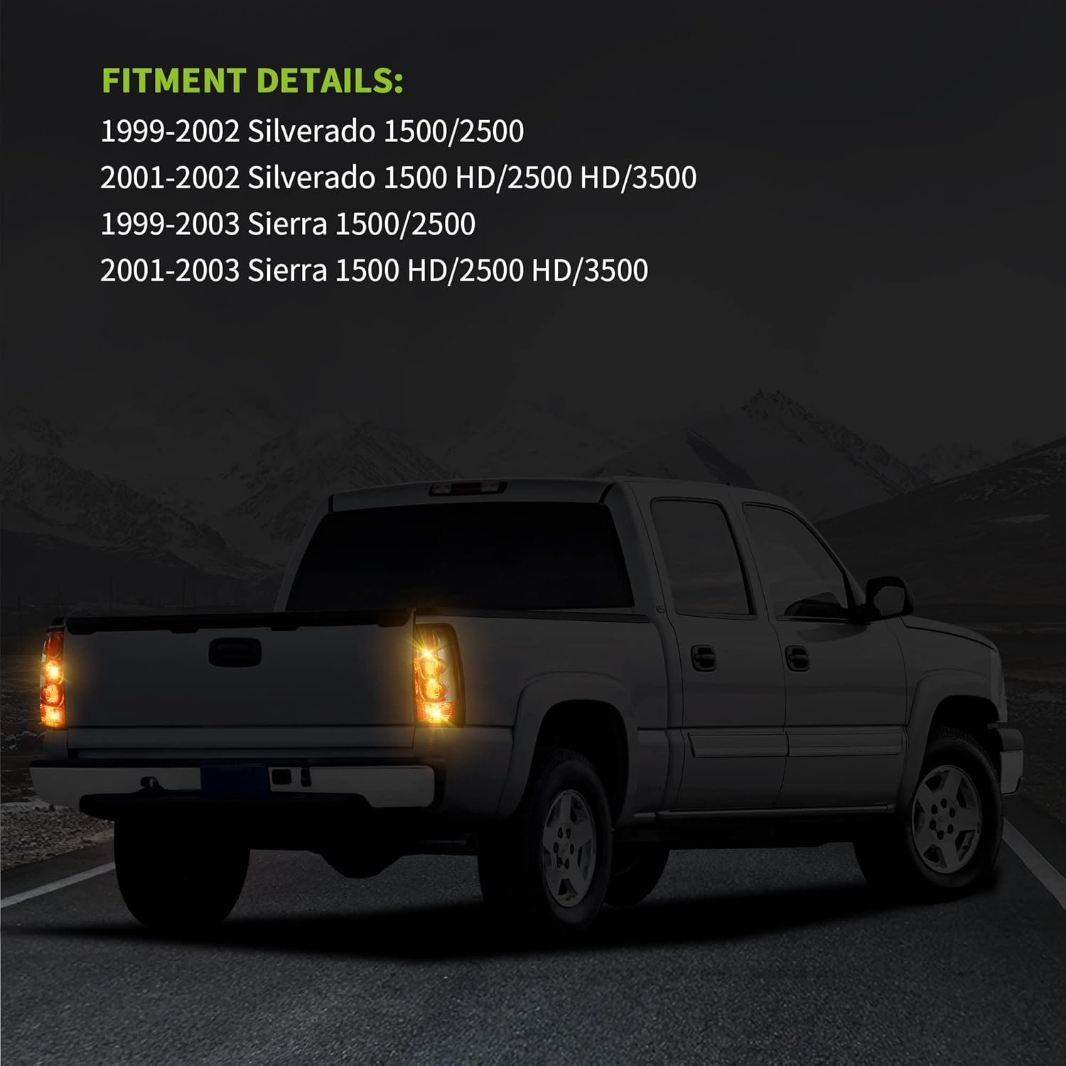 AUTOSAVER88 Tail Lights Compatible with 1999-2002 Chevy Silverado 1500/2500 2001-2002 Chevy Silverado 1500 HD/2500 HD/3500, Smoke Red Lens Taillights Pair (ONLY Fit Fleetside Models) Pack of 2