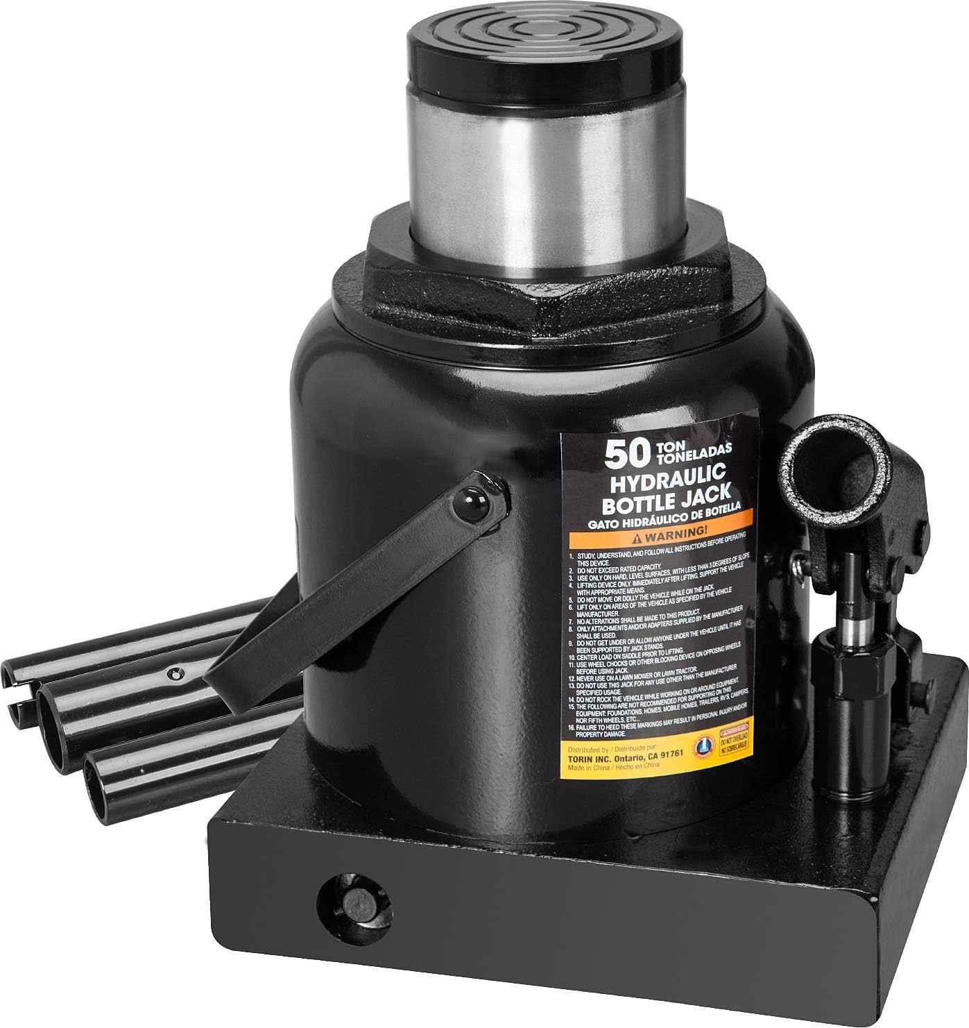 Torin 20 Ton (40,000 LBs) Capacity Hydraulic Welded Heavy Duty Bottle Jack, AT92003BB , Black Pack of 2