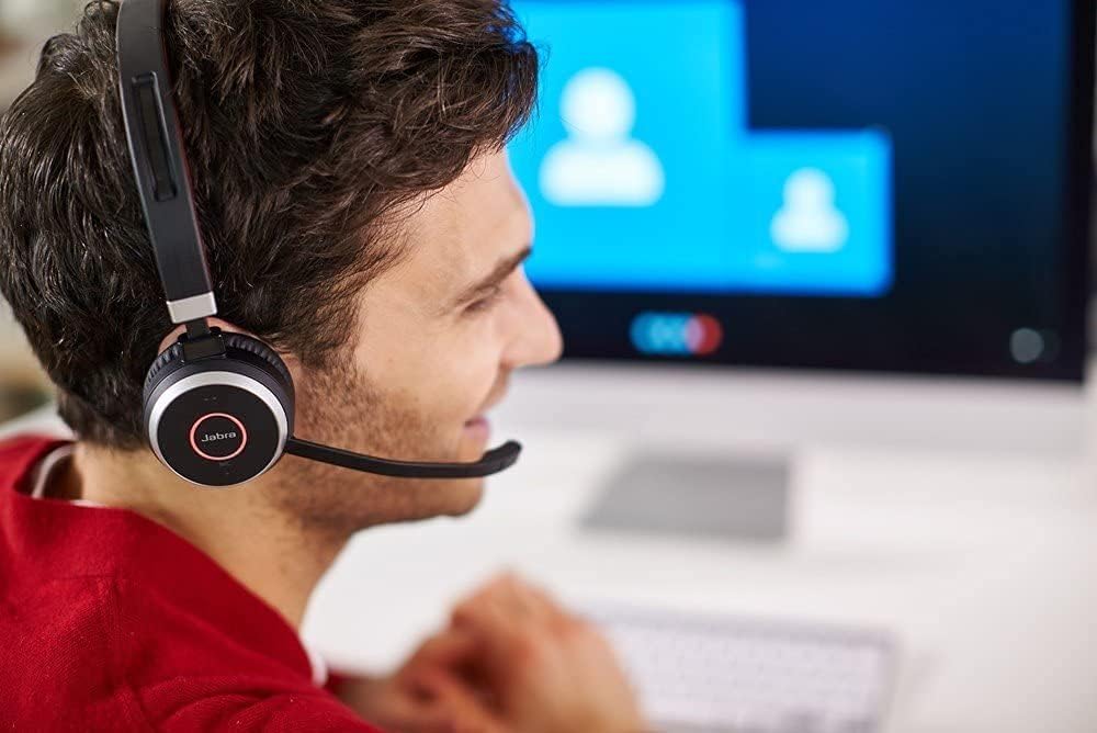 Jabra Evolve 65 Stereo Noise-Cancelling Headset with Link 370 USB Adapter and Charging Stand - Black, MS Optimized (New)