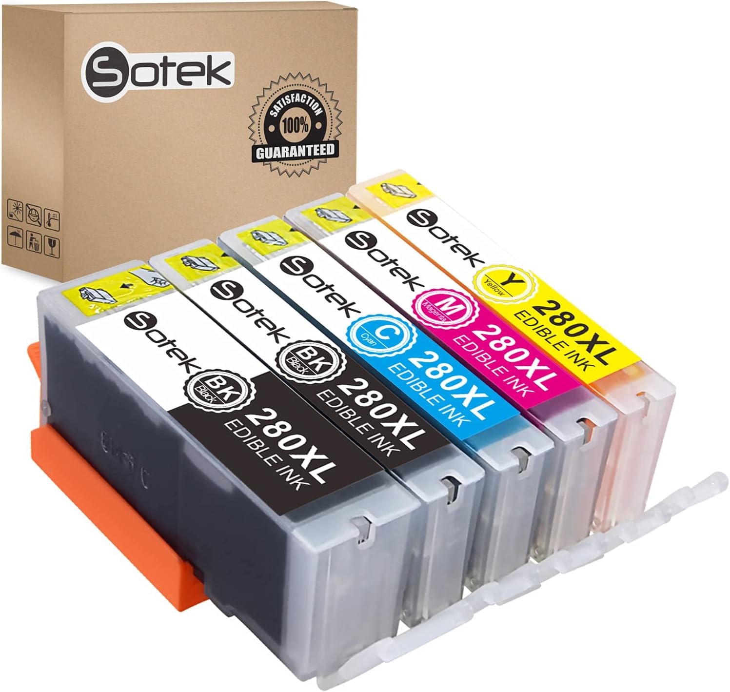 Sotek 280XL 281XL 280 281 C A K E Ink Cartridges, Work with PIXMA TR7520 TR8520 TR8620 TS6120 TS6220 TS8120 TS8220 TS9120 TS9520 TS9521C TS702 Printer (5 Pack, No Photo Blue) Pack of 2