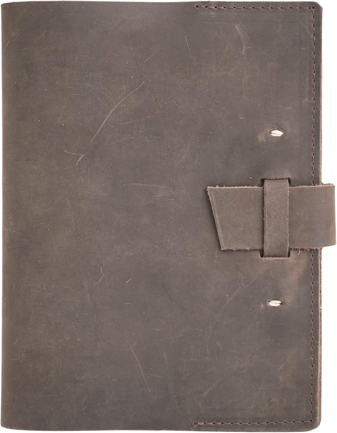 Real Leather Writing Notebook Journal Refillable Lined Diary Perfect Gift Reusable Switchback Medium 6 x 8 (Dark Brown) Pack of 2