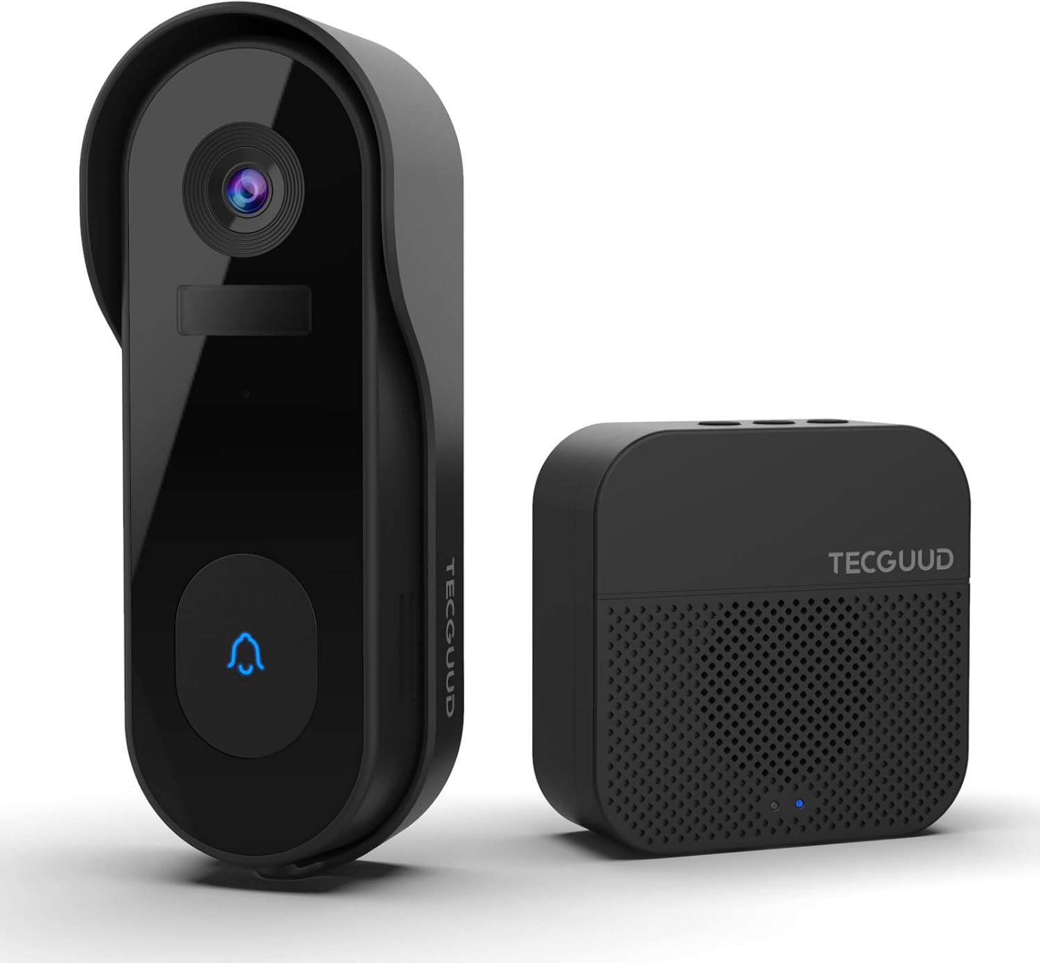 Doorbell Camera Wireless,Battery Powered WiFi Video Doorbell Camera with Chime,Anti-Theft Device,AI Human Detection,2-Way Audio,2.4GHz WiFi,SDcard/Cloud Storage,1080P Night Vision,IP65 Pack of 2