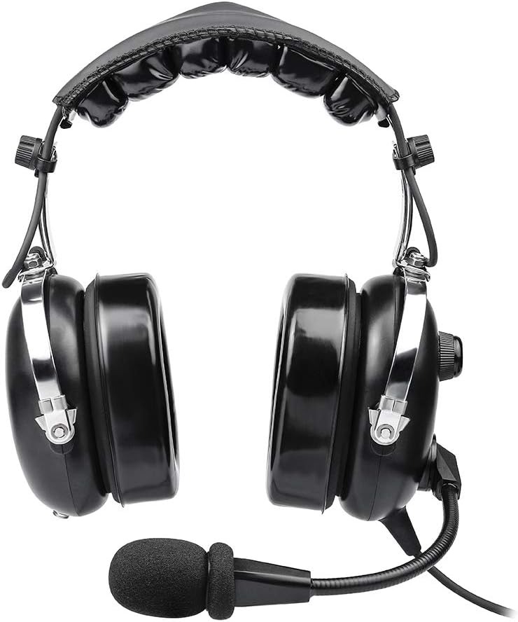 Aviation Headset for Pilots, Aviation Headset with Comfort Ear Seals, 24db Noise Cancelling, MP3 Support and Carrying Case