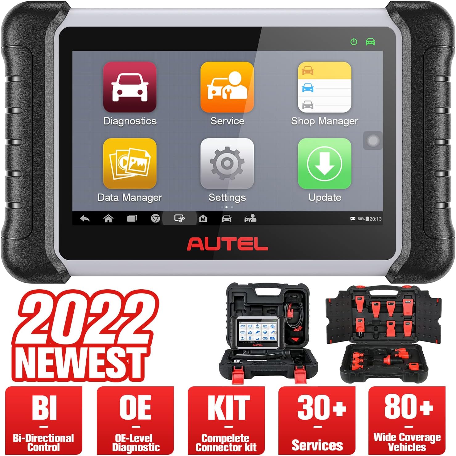 Autel Scanner MaxiPRO MP808K Car Diagnostic Scan Tool - 2022 Upgraded of MP808/ DS808/ DS708, Same As MaxiSys MS906, Guided Function, Bi-Directional Control, 30+ Services, OE-Level All Sys Diagnostics
