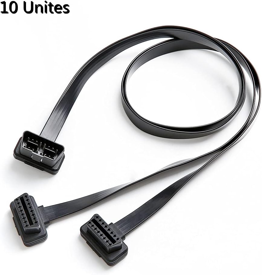 bbfly-B4 OBD II OBD2 16 Pin Splitter Extension 1x Male and 2X Female Extension Cable Adapter (1FT/30CM)(10 Pack) Pack of 2