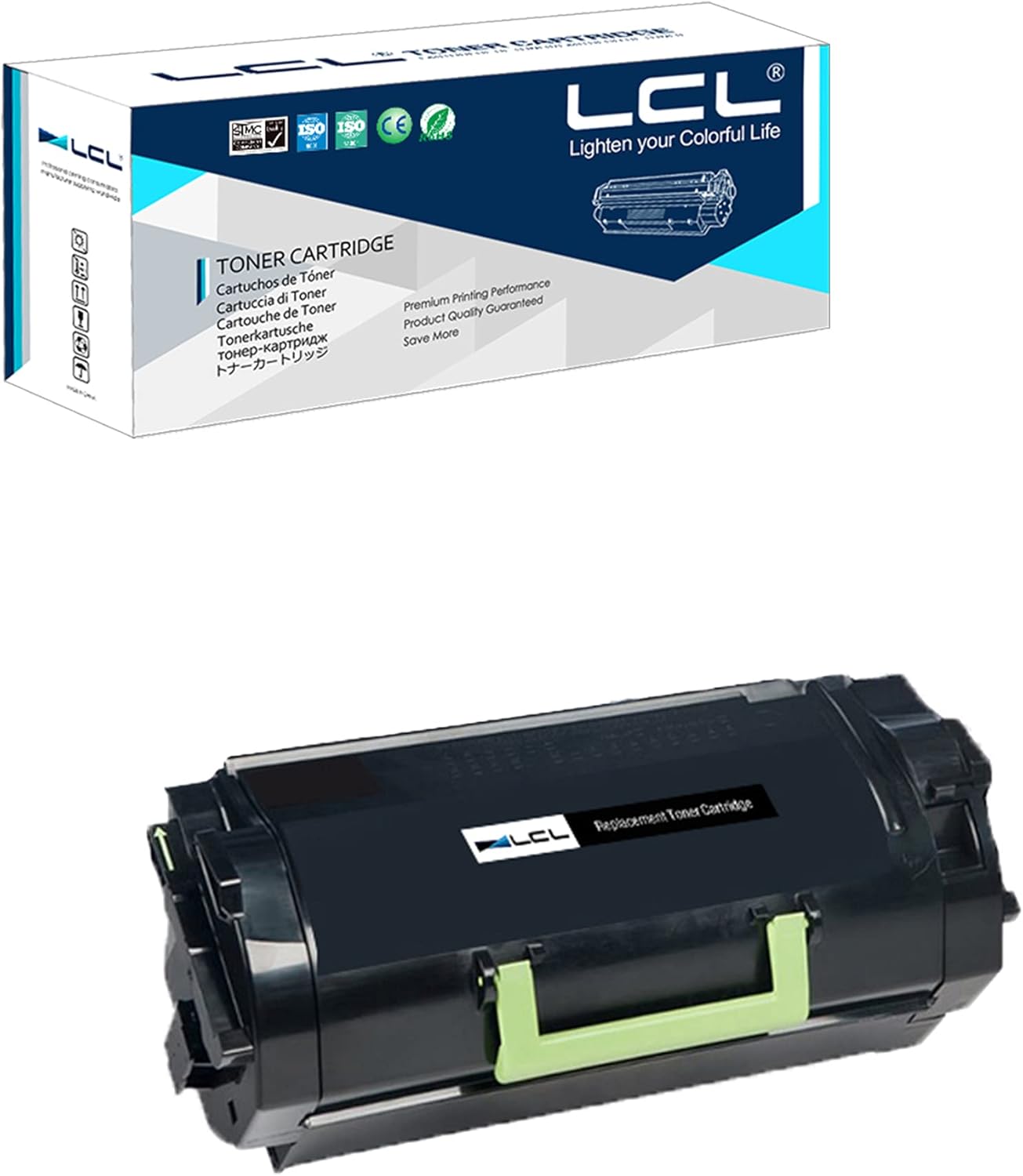 LCL Compatible Toner Cartridge Replacement for Lexmark 621H 62D1H00 62D1000 25000 Pages MX710DE MX710DHE MX711DE MX711DHE MX711DTHE MX810DE MX810DFE MX810DPE MX810DME MX810DTE MX810DT (1-Pack Black) Pack of 2