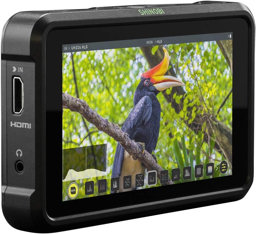 Atomos Shinobi 5 4K HDMI HDR Photo & Video Monitor with Atomos Power Kit & Screen Cleaning Wipes (5-Pack) Bundle