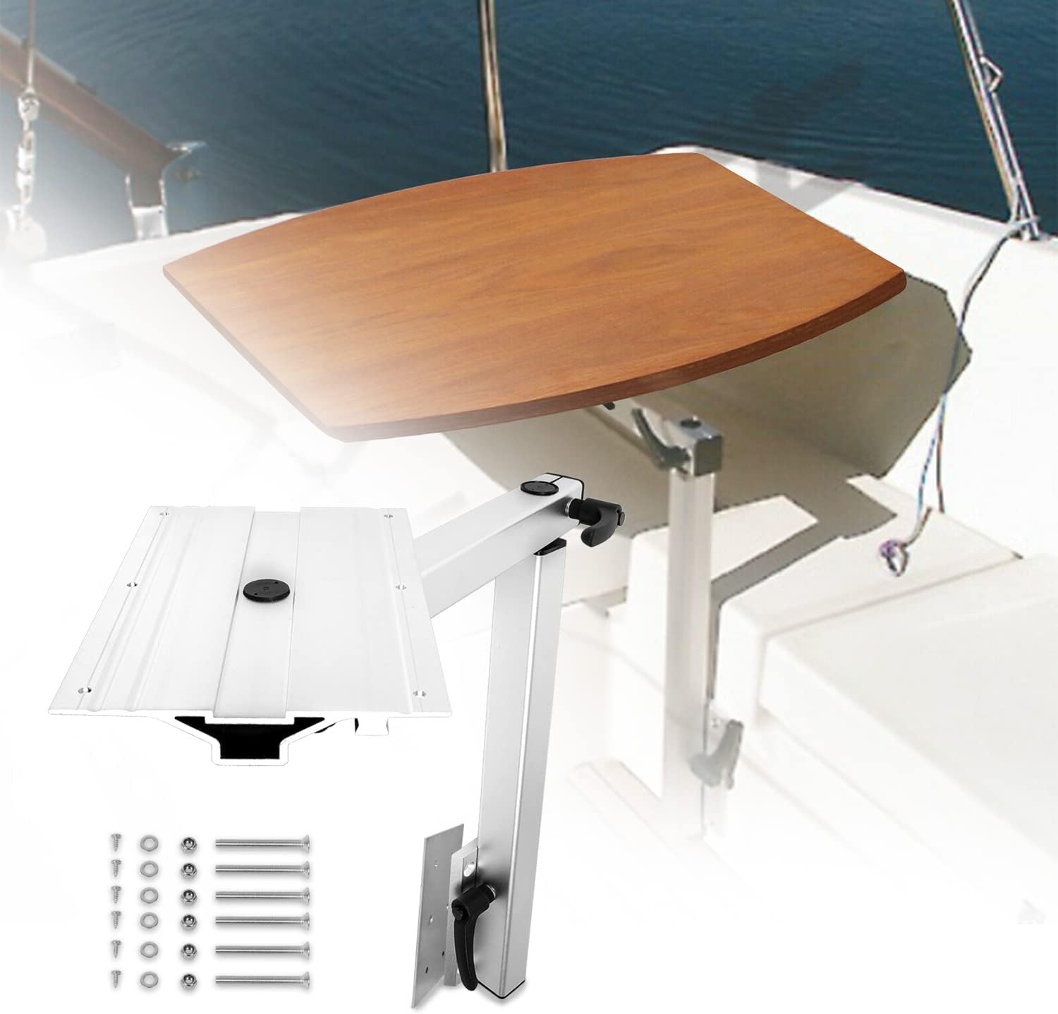 360 Degree Rotation Detachable Removable Table Leg with Height Adjust Compatible with Yachts RV Motorhome